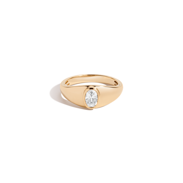 Chunky Lab Grown White Sapphire Oval Ring