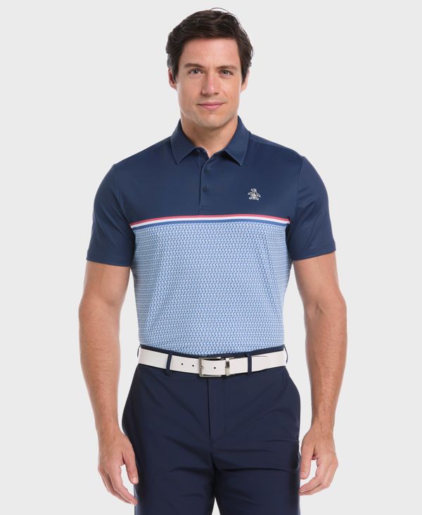 Men's Color Block "P" Print Polo