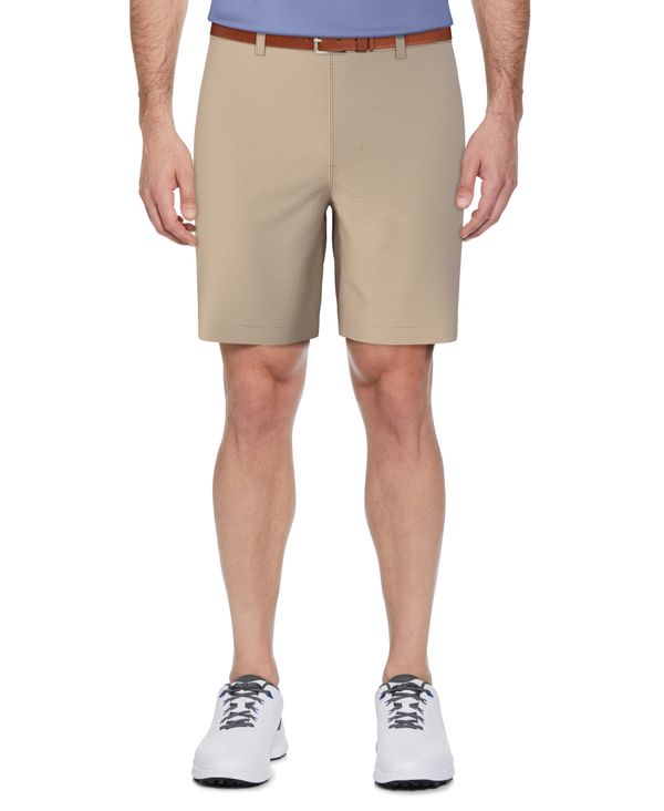 Men's Flat Front Active Waistband Horizontal Golf Print Short  | 8" Inseam