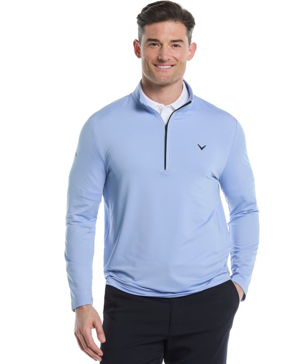 Men's Solid Sun Protection Quarter Zip Golf Pullover