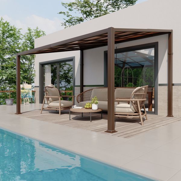 EROMMY Lean to Gazebo for Small Backyard, Deck and Patio - 10x13 FT