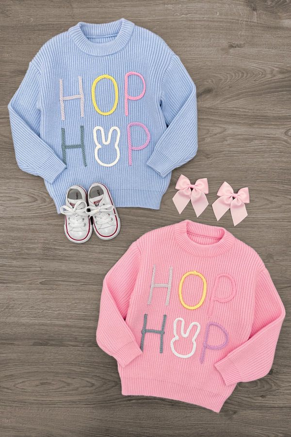 "Hop Hop" Pastel Knit Sweater - Boy or Girl
