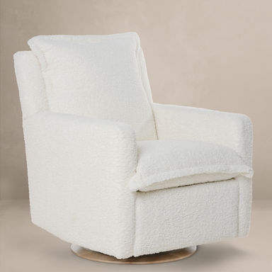 Flynn – Gliding Swivel Nursery Recliner - Sheepskin Cloud