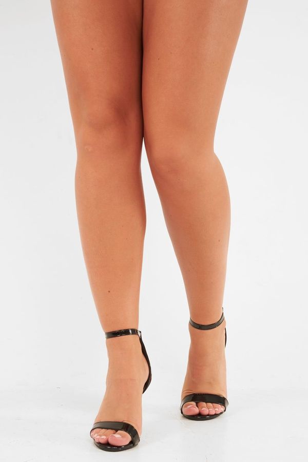 Black Patent Barely There Stiletto Heels - Ayari