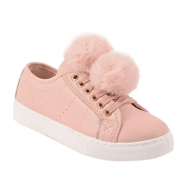 Nude PU Pom Pom Pumps - Makayla