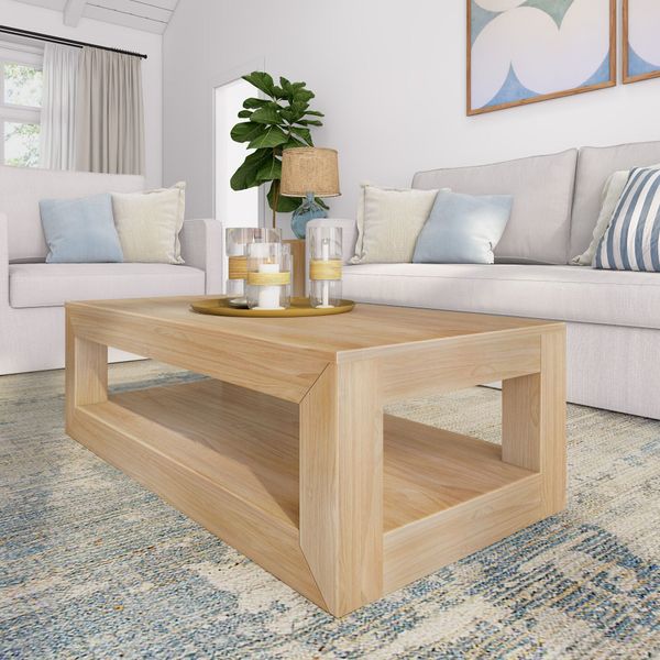 Modern Coffee Table with Shelf - 40"