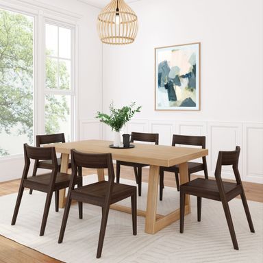 Classic Dining Set with Walnut Chairs - 72"