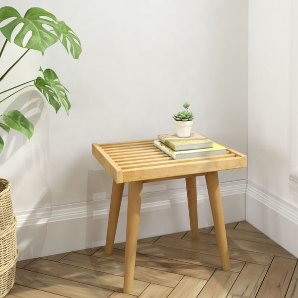 Mid-Century Solid Wood Accent Table - 19"