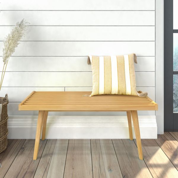 Mid-Century Modern Entryway Bench - 41"