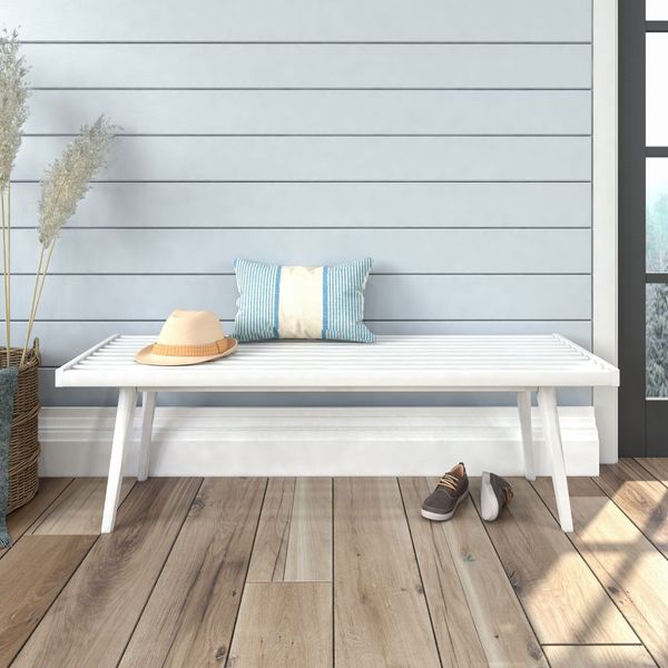Mid-Century Modern Entryway Bench - 56"