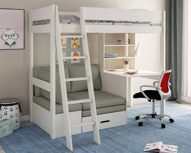 Estella Highsleeper with Sofabed, Desk & Shelving