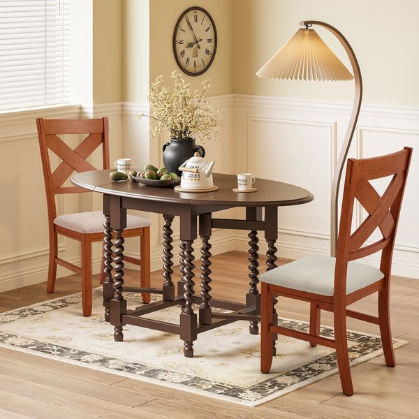Rustic Farmhouse 19" Upholstered Barstool, Solid Wood Dining Chairs Set of 8 for Kitchen and Dining Room, Natural Oak Wood