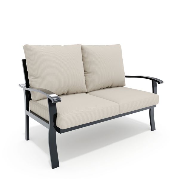 HOMREST Outdoor 2-Seater Sofa - Removable, Washable Cushions, Beige