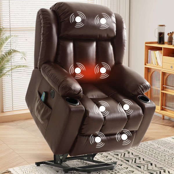 Luxury Power Lift Recliner Chair With Vibration Massage and Heating, 38" Width