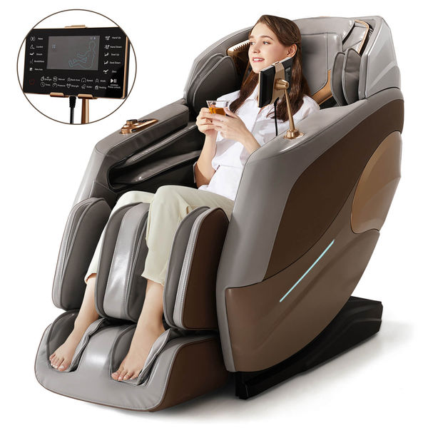 4D Zero Gravity Chair Full Body Massage Chair with Heating, Voice Control, Smart Scan Body, Gold