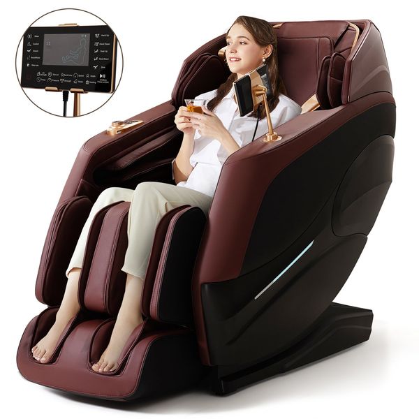 4D Zero Gravity Full Body Massage Chair with Heating, 5 Intensity Adjust and 20 Auto Modes