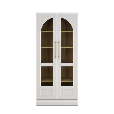 Blake Tall Acrylic Display Cabinet Arched, White Oak