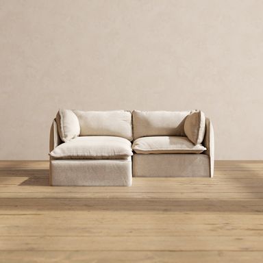 Modular Washable 2-Seater Sectional in Oat | Memorix+ Seat | Contour Pillow
