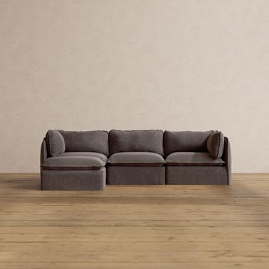 Modular Washable 3-Seater Sectional in Caviar | Memorix+ Seat | Contour Pillow