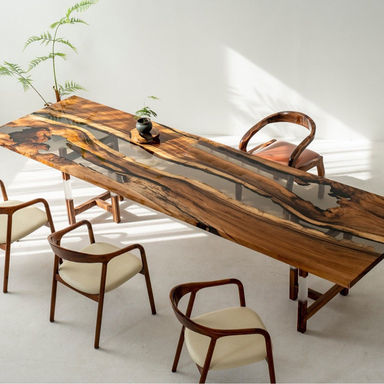 Walnut Custom River Epoxy Table Dining Table KCT23