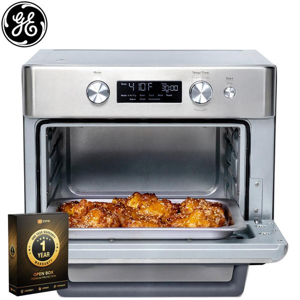 GE Digital Air Fry 8-in-1 Toaster Oven Steel Open Box with 1 Year Warranty