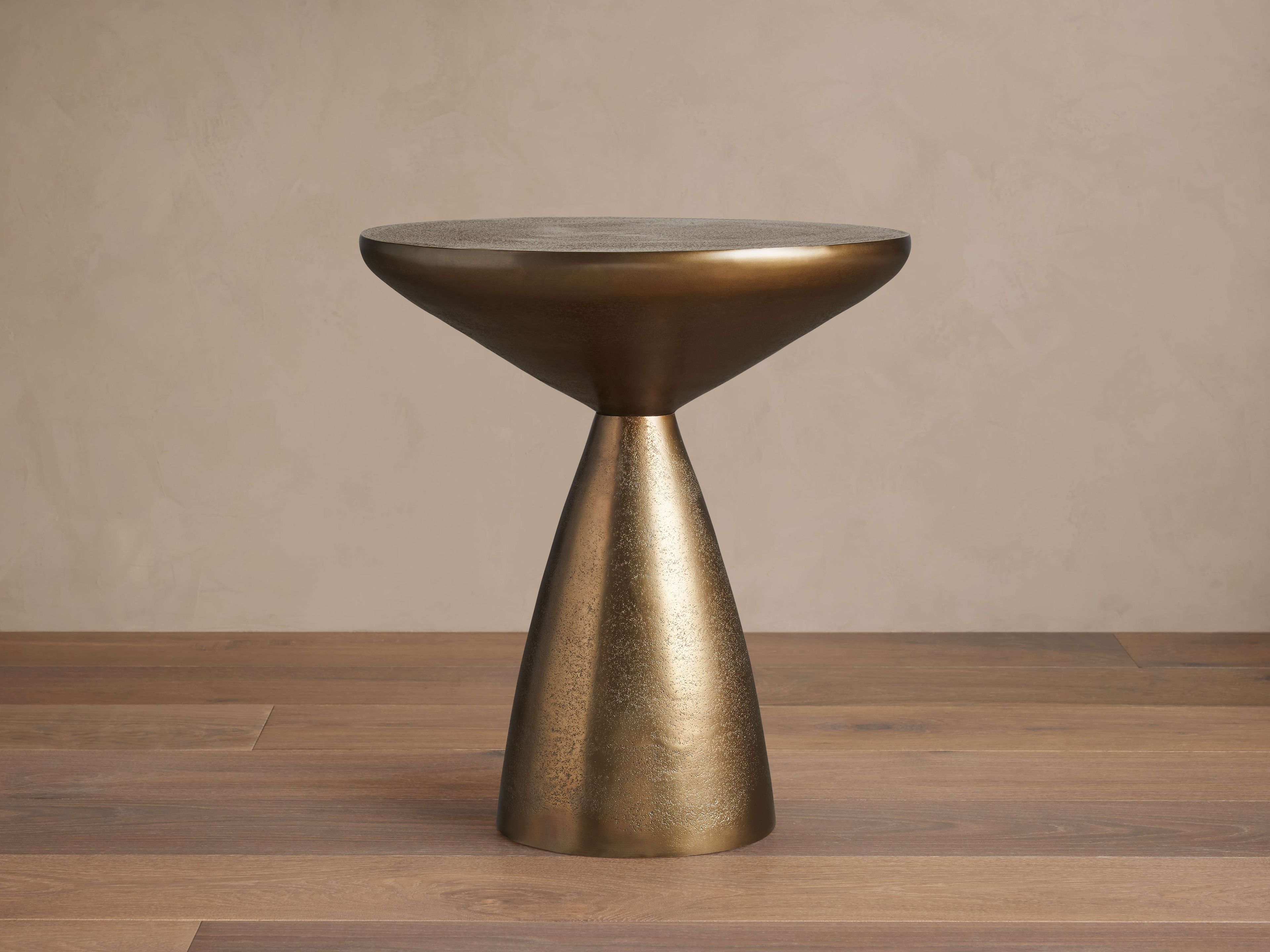 Amina End Table - Modern Aluminum Nickel Finish Side Table