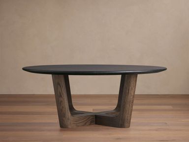 Saint Germain Round Wood Coffee Table with Rennes Base