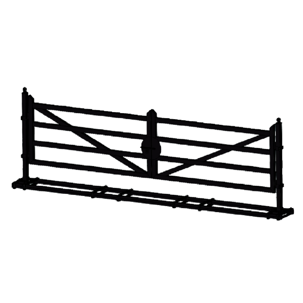 [AS-IS] 20ft Farm Metal Driveway Gate with Diagonal Tubes