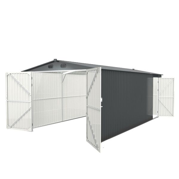 [CLEARANCE] 10'x20' Metal Garage Shed with Double Front Doors