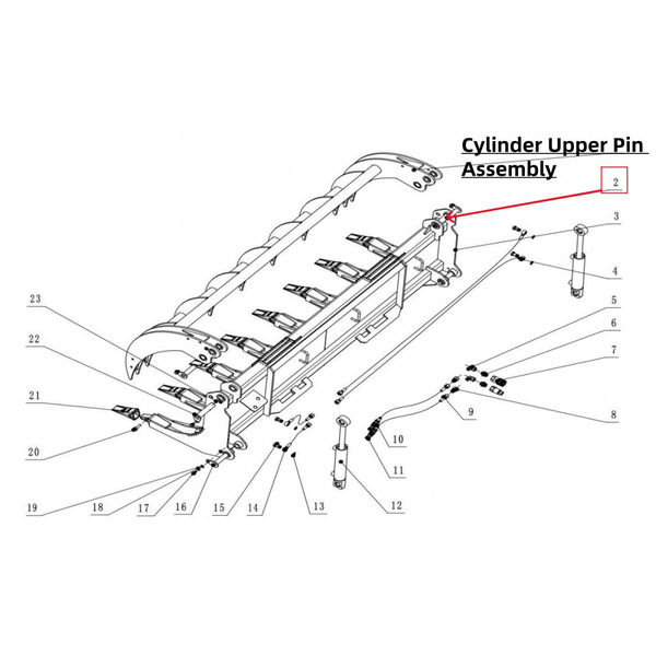 [AS-IS] Cylinder Upper Pin Assembly for 78" Heavy Root Grapple Rake