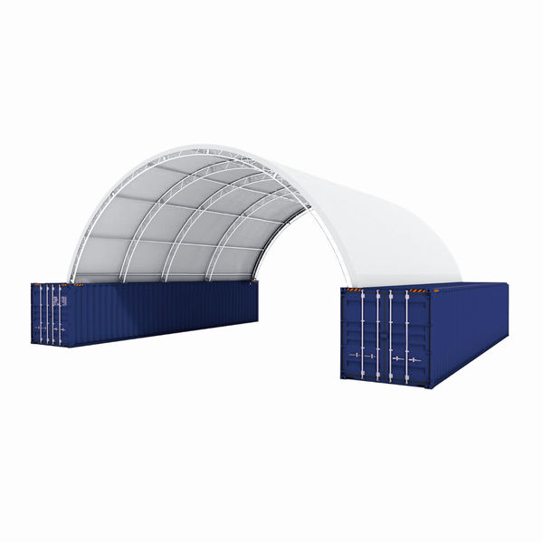 [AS-IS] 40'x40'x15' Double Truss Shipping Container Canopy Shelter