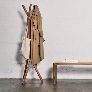 Unwind Coatrack, Stained Walnut