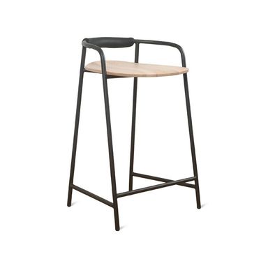 Slow Mornings Stool, Counter, Natural/Black Metal