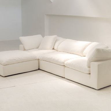 Movie Night™ 4-Piece Modular Sectional, Standard, Cream Linen