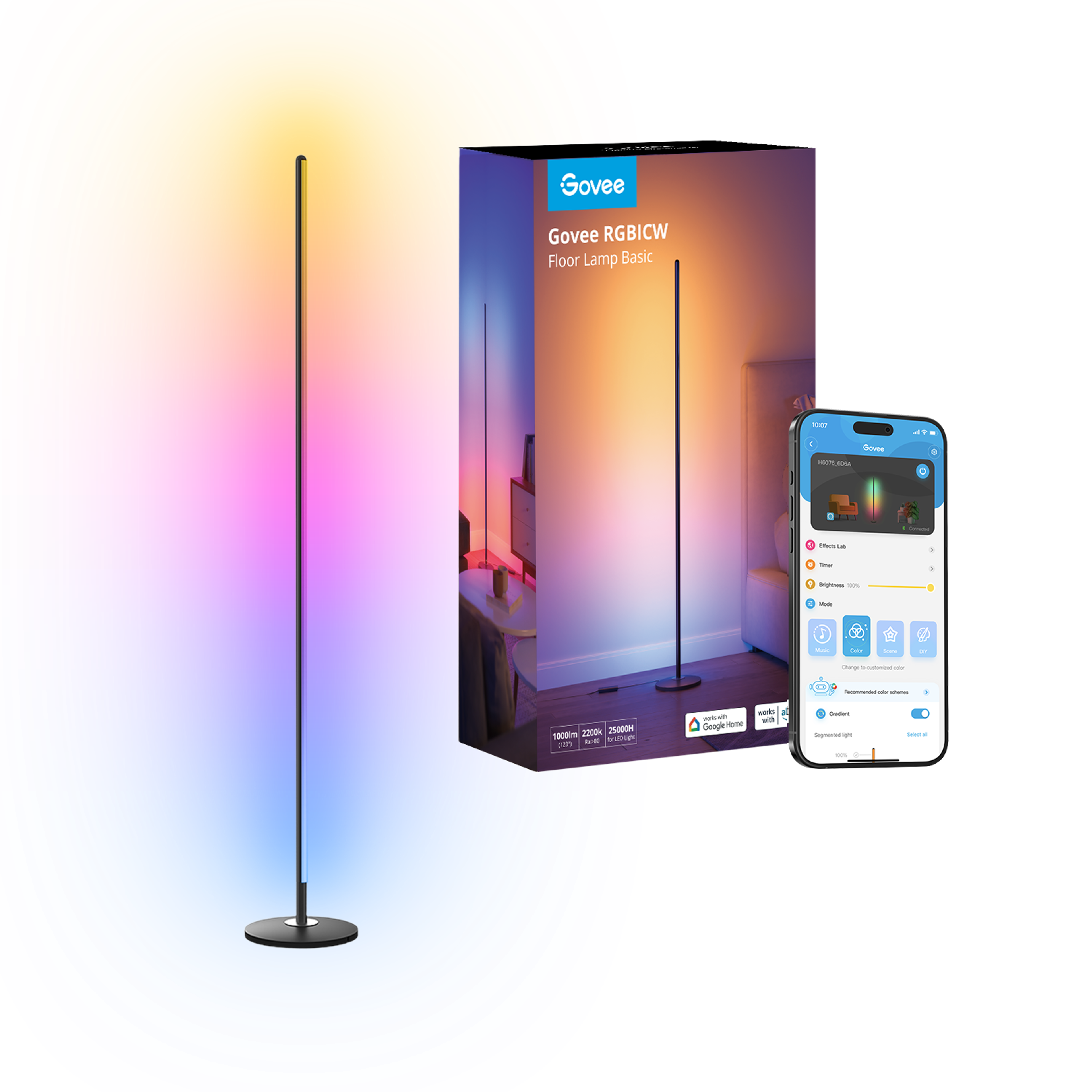 Govee RGBICW Smart Floor Lamp Basic - Modern LED Corner Lighting