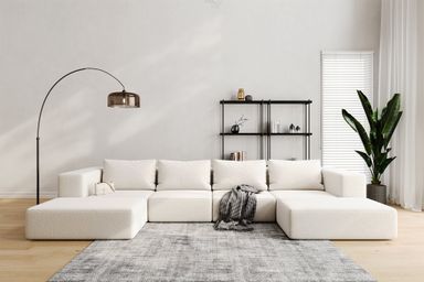 Atlas Extra Large Slipcover Modular Reversible Floor Sectional Sofa By Acanva