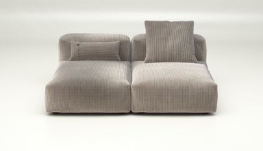 vetsak | Sofa Set 01 Medium - cord velour - platinum | Modular Sofa | 2.5 Seater