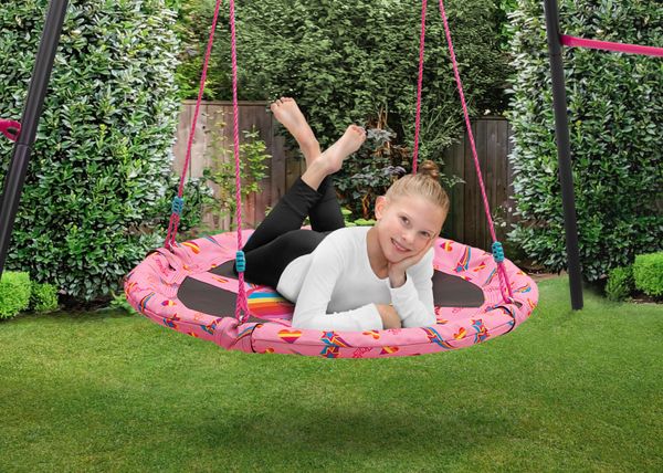 Rainbow & Unicorn 40-Inch Saucer Swing for Kids