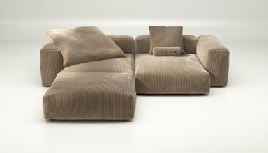 vetsak | Sofa Set 03 - cord velour - sand | Modular Sofa | 3.5 Seater | Big Sofa | Corner Sofa