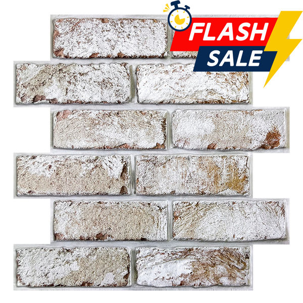 3D Rust Red Brick Peel and Stick Wall Tile