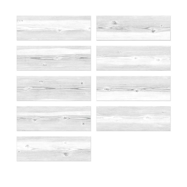 White and Grey Wood Grain Subway Set Peel and Stick Tile Stickers