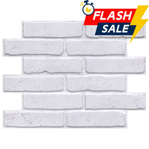 3D White Brick Peel and Stick Wall Panels