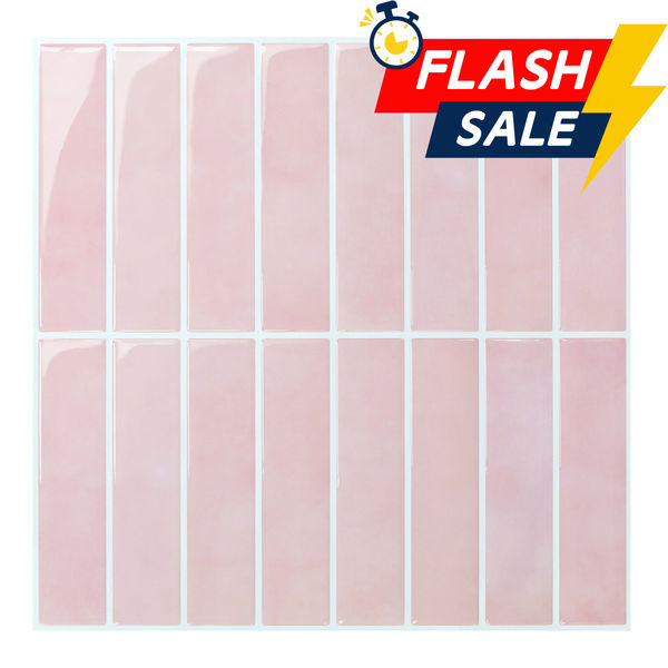 Pink Linear Peel and Stick Backsplash Tile