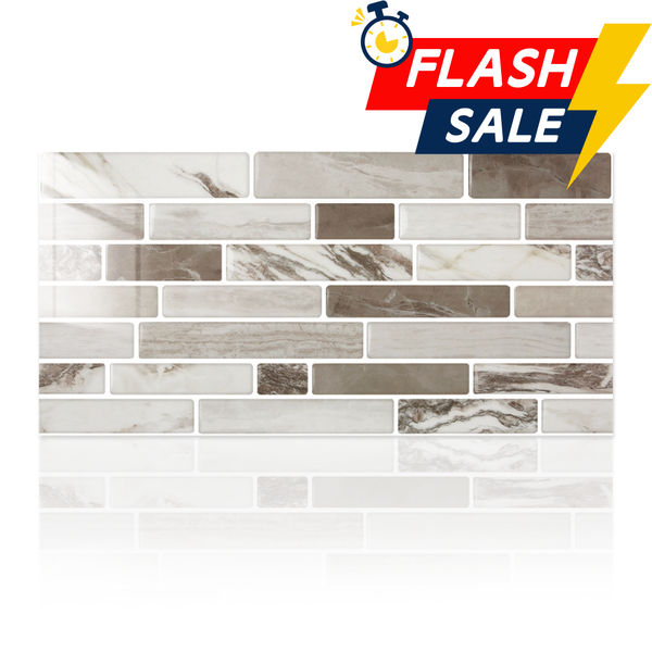 Grey Marbling Peel and Stick Tile Stickers