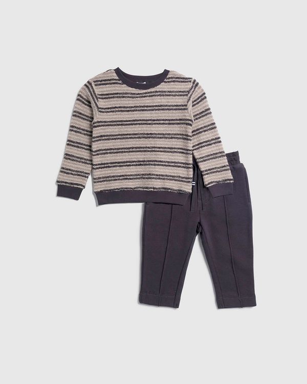 Infant Boy Loopy Stripe Knit Long Sleeve Set