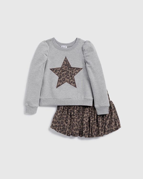 Toddler Girl Cheetah Skirt Set