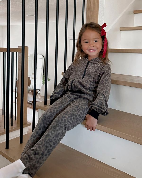 Toddler Girl Cheetah Velour Zip Up Set