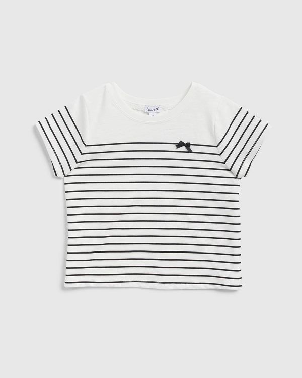 Girls Chic Stripe Short Sleeve Tee