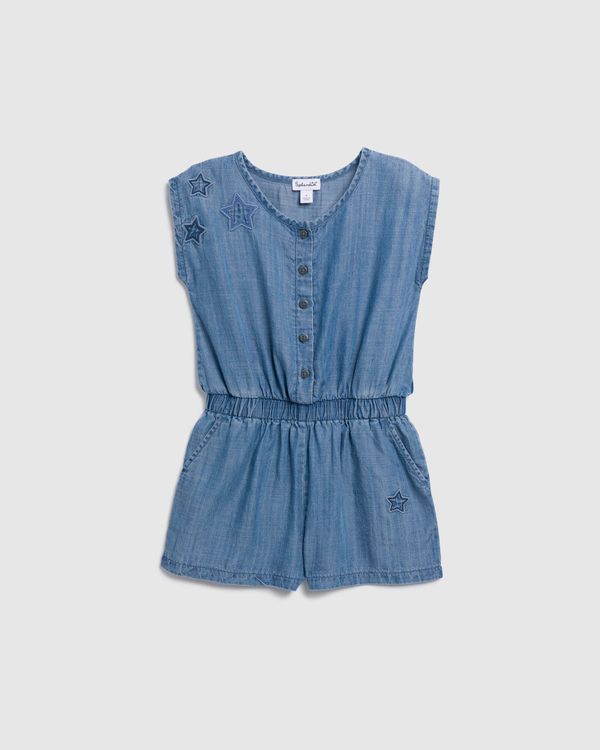Toddler Girl Indigo Star Romper