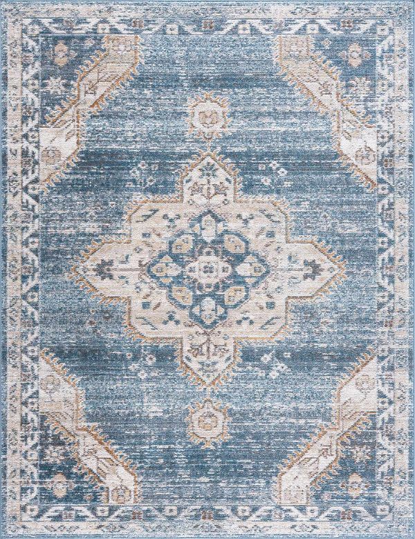Keltie Blue Medallion Area Rug